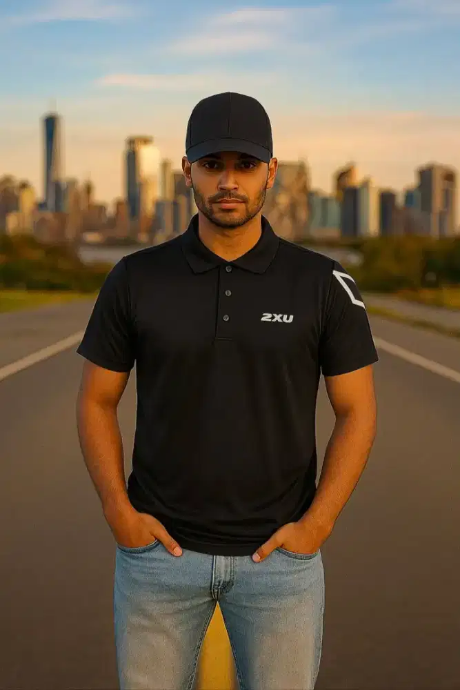 2XU polo shirt black