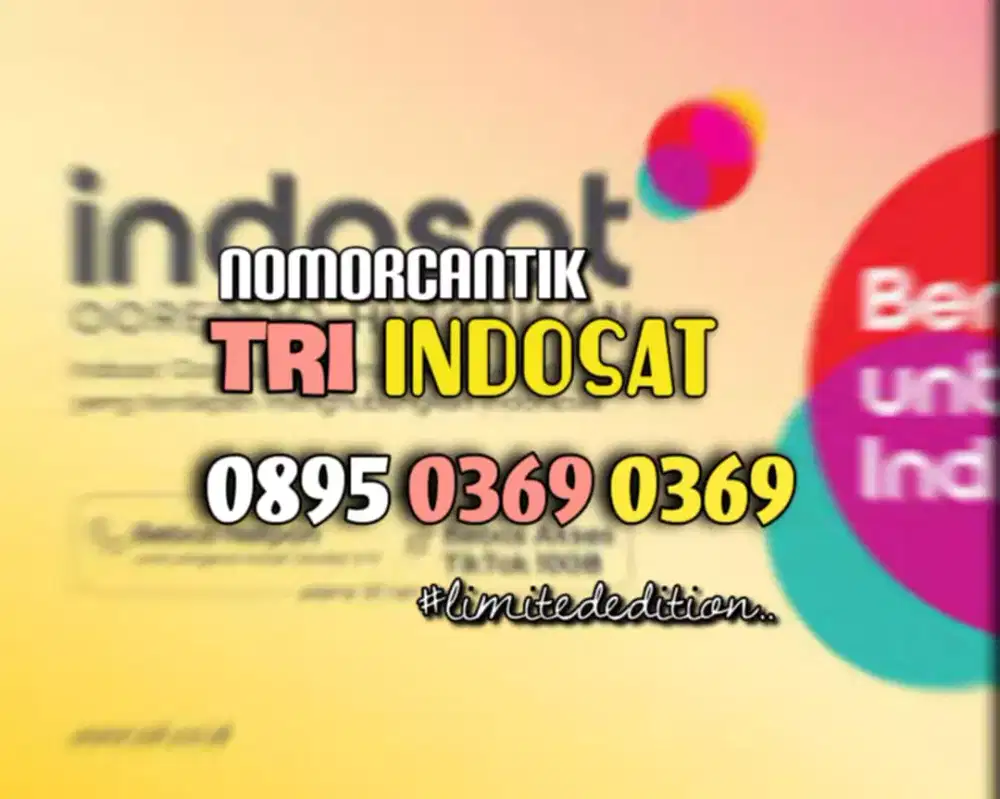 (bisa COD) Nomor CANTIK kartu TRI INDOSAT DOBEL ABCD 0369 #07