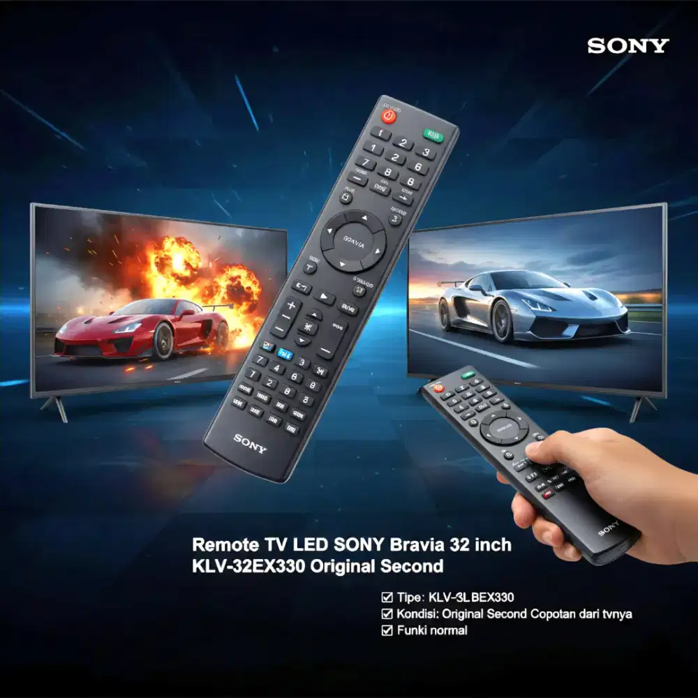 Remote TV Led SONY Bravia 32 inch klv-32ex330 Original Second