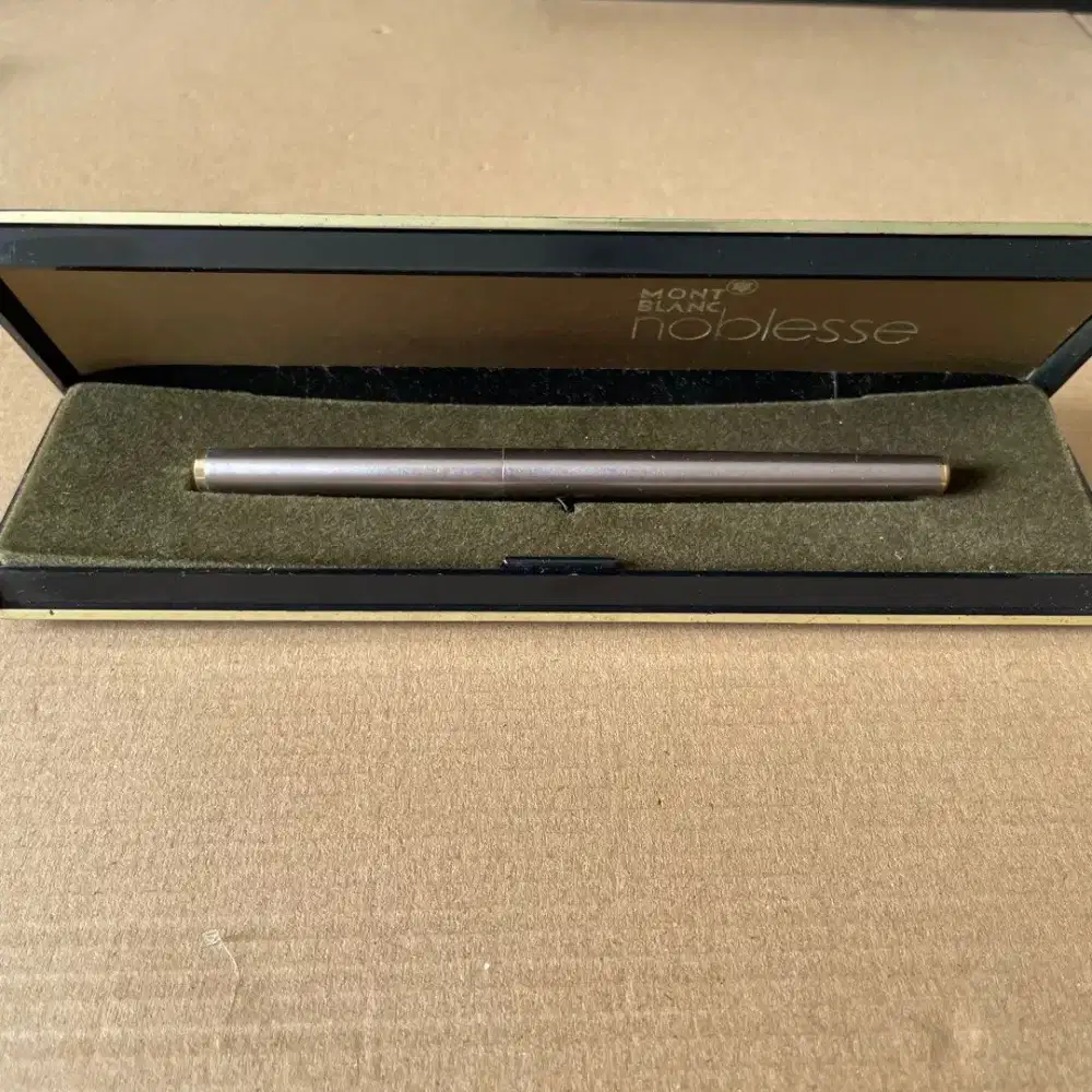 Montblanc Noblesse 1990 Fountain Pen Pena Pulpen Mewah Vintage Plat