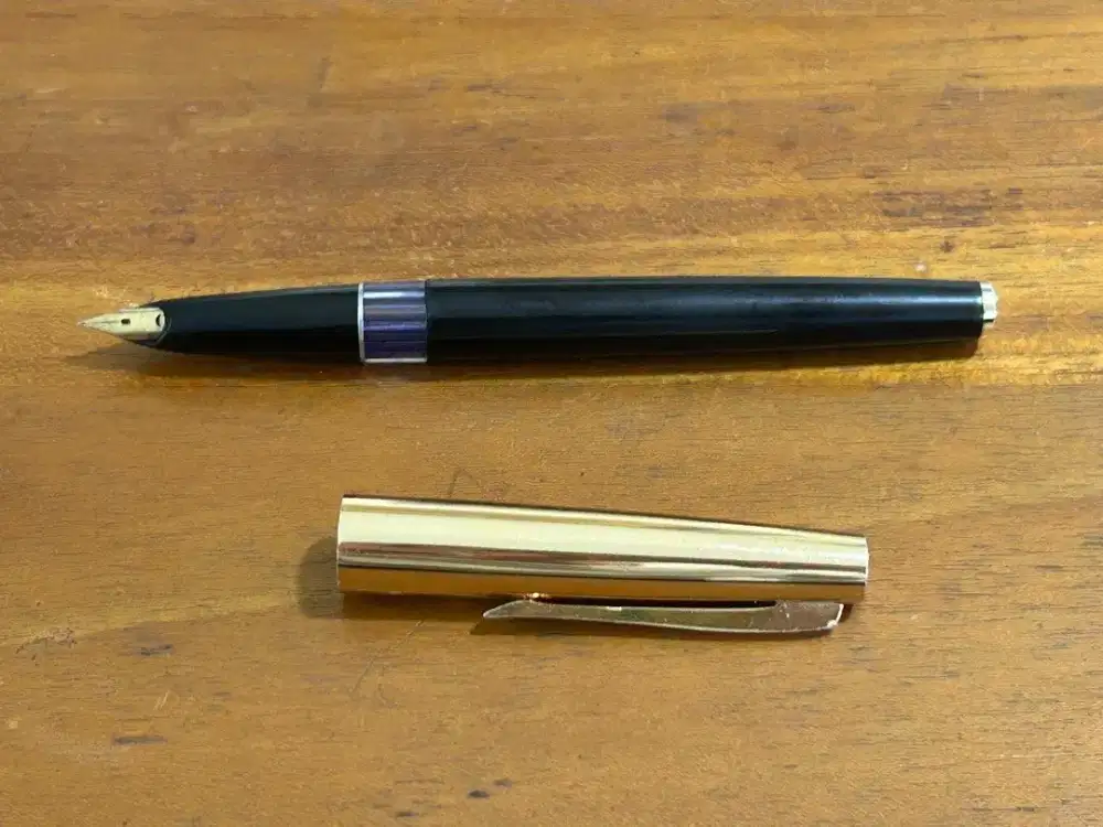 Pilot Super 100V Fountain Pen Pena Pulpen Black 14K Gold Vintage Antik