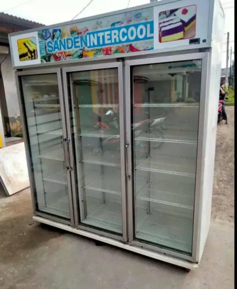 Showcase Pintu Merk Sanden Intercool Elektronik Rumah Tangga