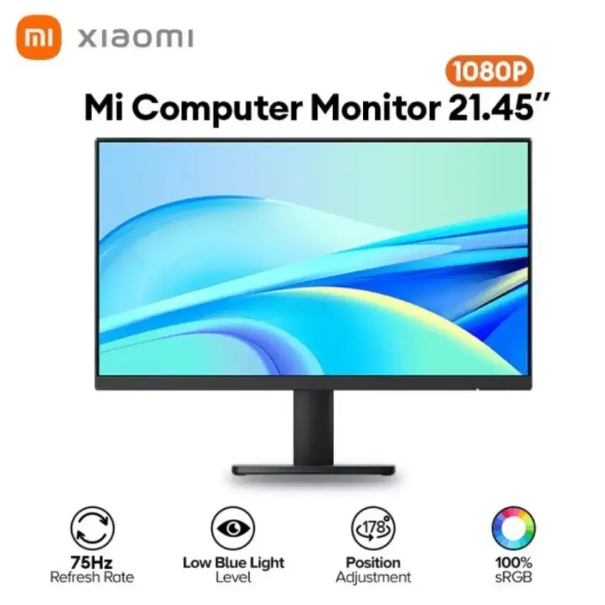 Monitor Xiaomi 22 FullHD 99% sRGB 75hz HDMI Vga Desain Gaming