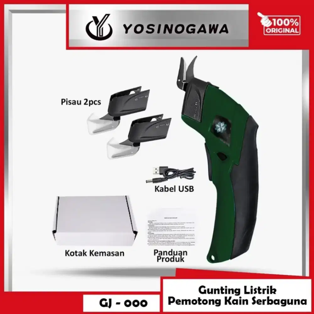 Gunting potong kain cordless baterai
