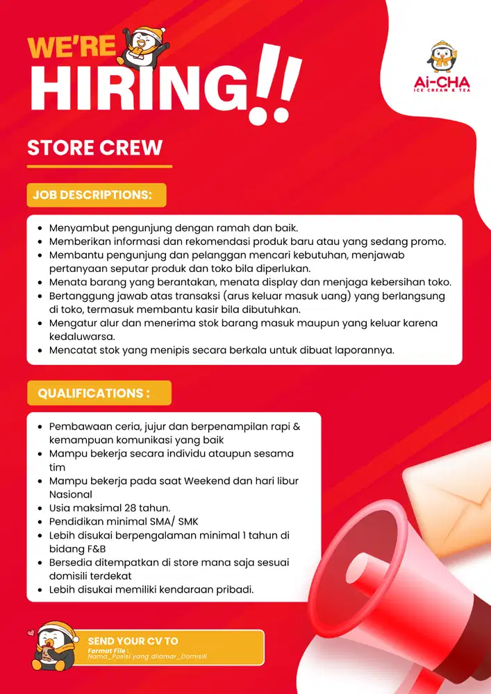 Join Our Team: Store Crew, Server, Cook Helper & Host Live