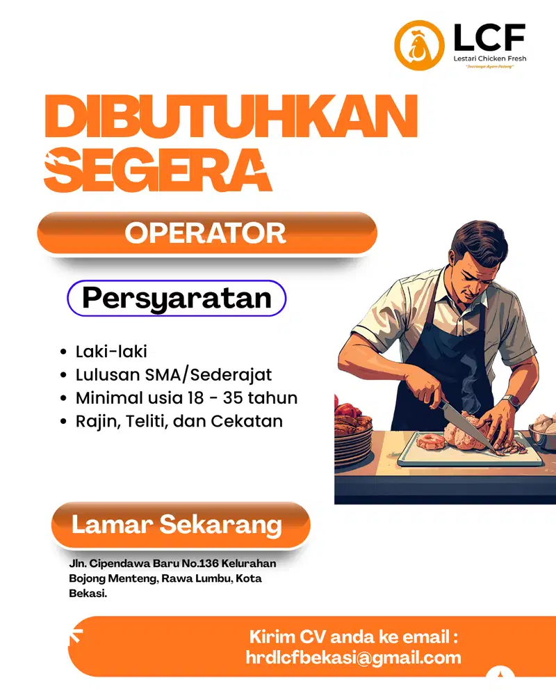 DIBUTUHKAN SEGERA OPERATOR!!!