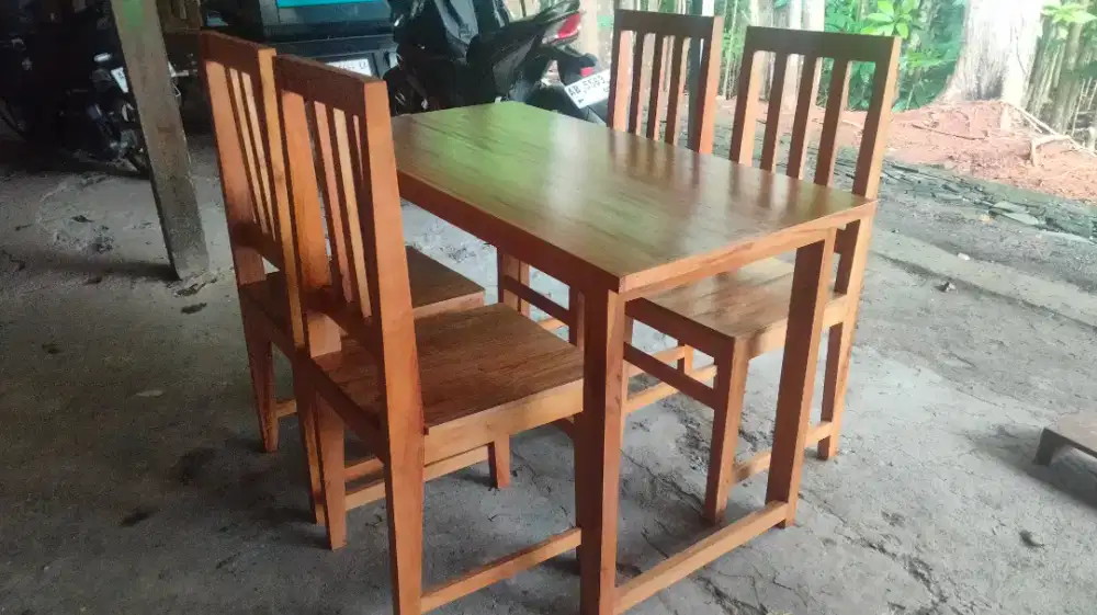Set meja kursi warung makan, usaha kulineran