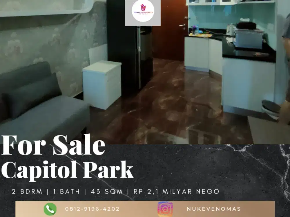 Dijual Apartement Capitol Park 2 Bedrooms Full Furnished