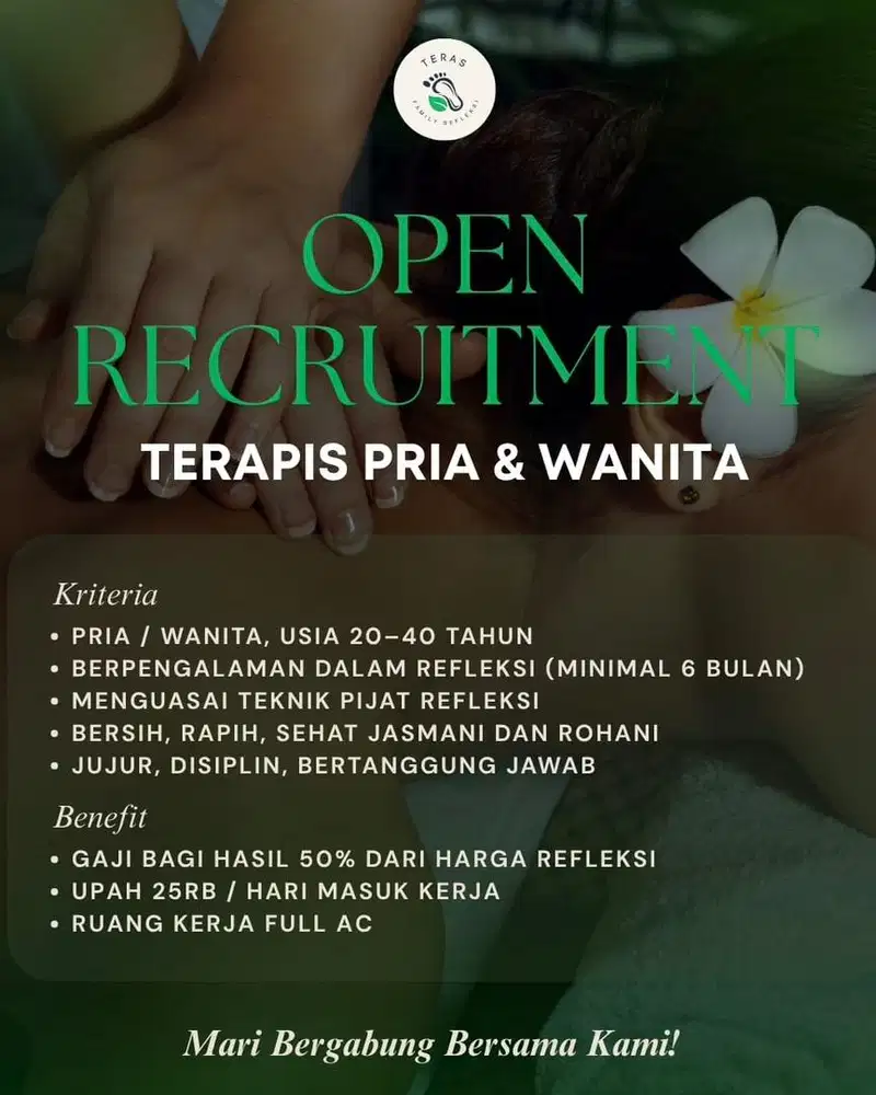 Lowongan Kerja Terapis Refleksi