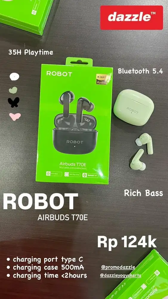 HEADSET NIRKABEL ROBOT T70E