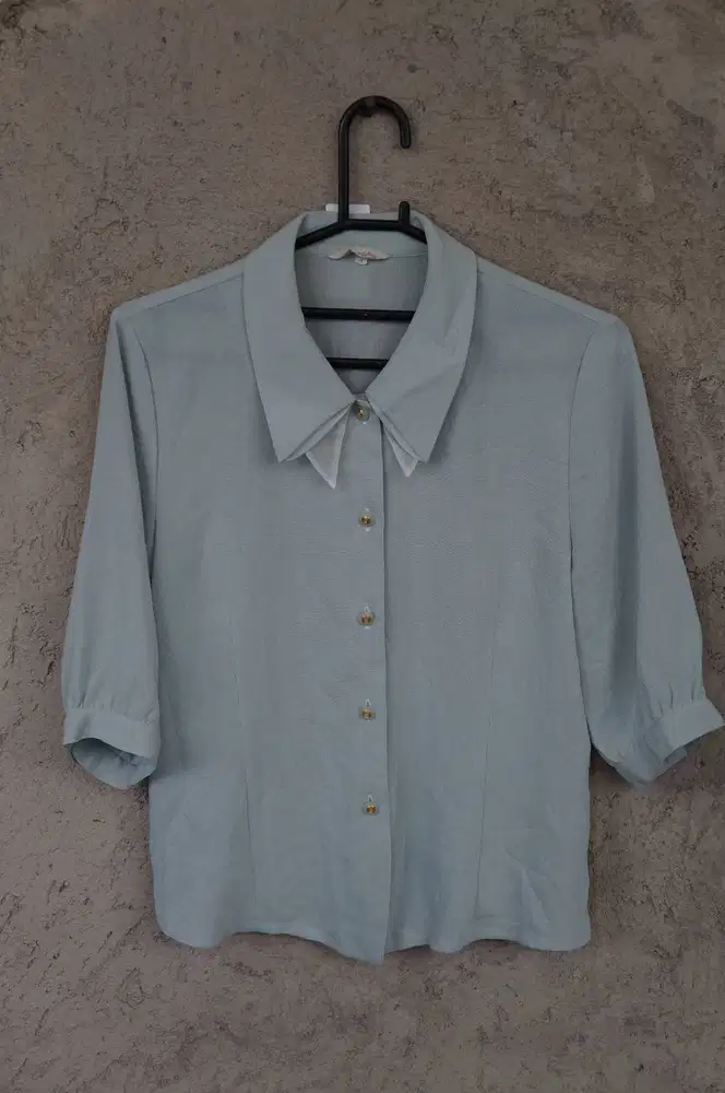 Blouse Lengan Balon | Atasan Wanita Hijau | Atasan Wanita kerah Sailor