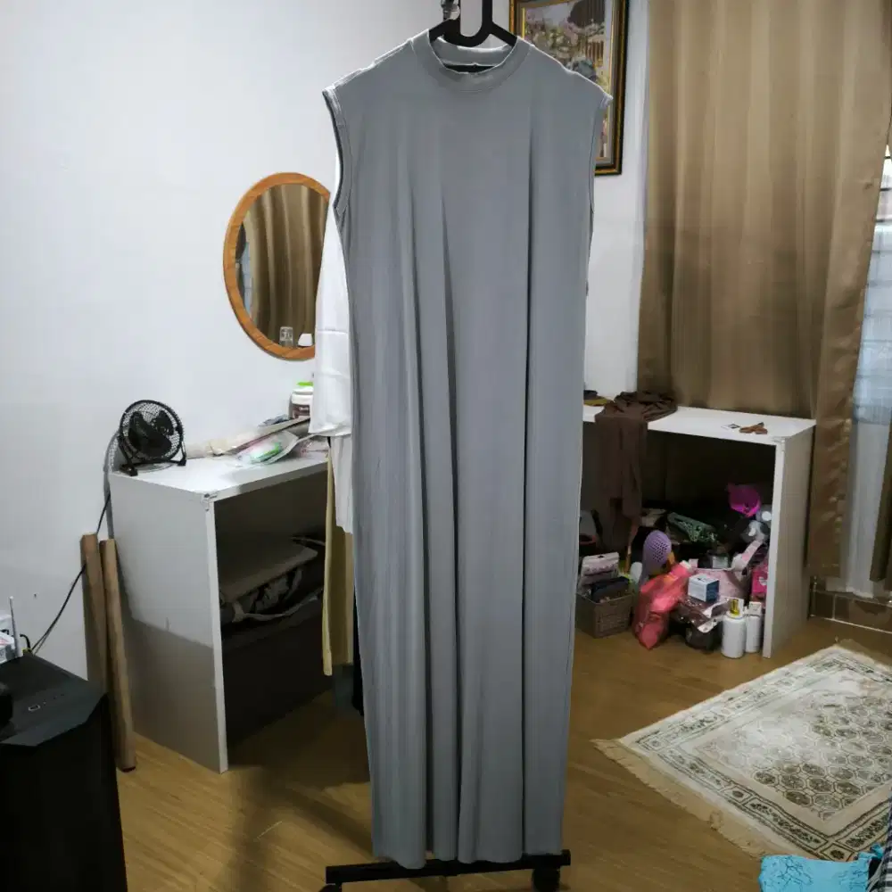 Baru - Kaos Manset Panjang Dress Muslimah Abu Muda Gamis Manset