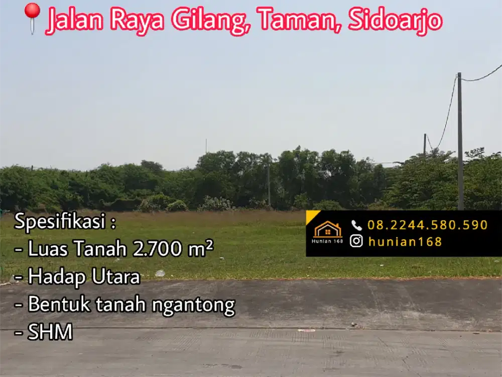 Tanah Industri Gudang Raya Provinsi Propinsi Gilang Sepanjang Taman Trosobo Sidoarjo