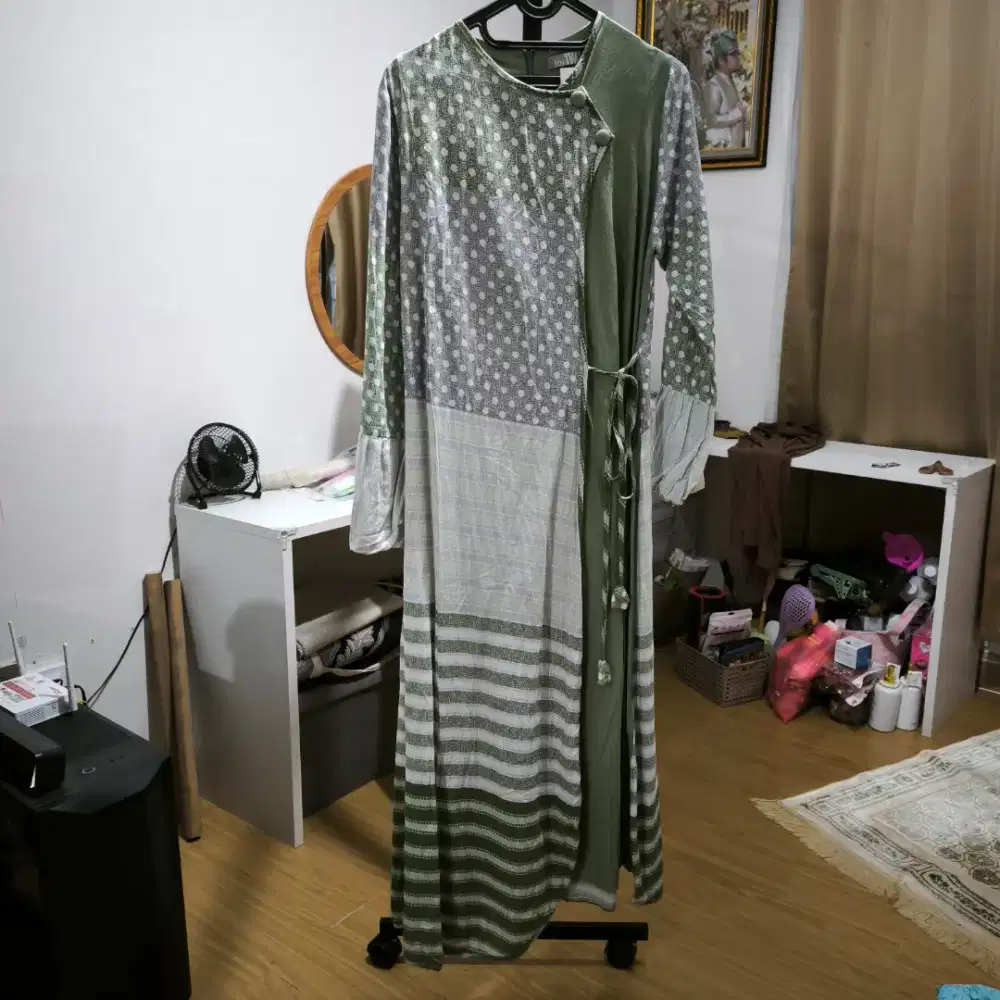 Fortwo Original Gamis Sage Dress Syari Baju Wanita Muslimah Baru