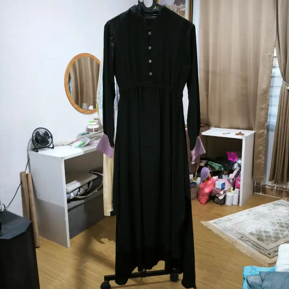 Gamis Hitam Panjang Syari Baju Wanita Muslimah High Quality Ungu