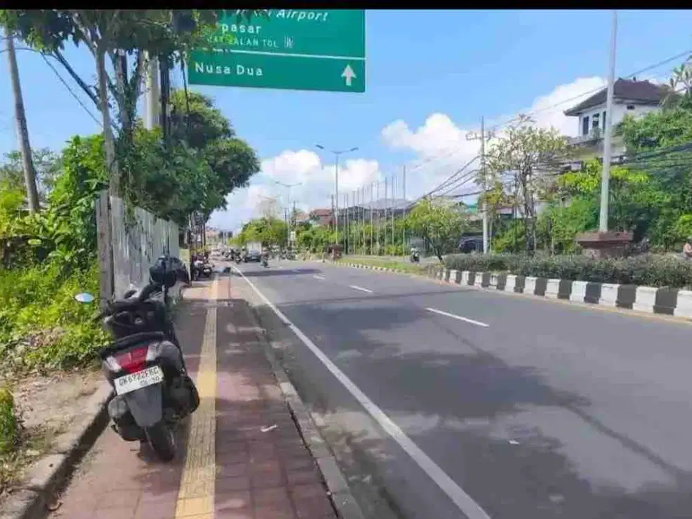 dijual tanah 1000m² jln utama bypass Ngurah Rai dekat tol nusa dua badung bali