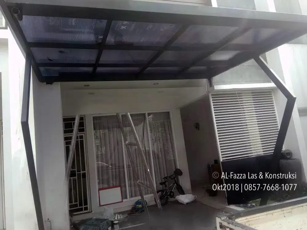 Kanopi Kaca Teras Mewah Rangka Baja Kokoh - Desain Estetik!