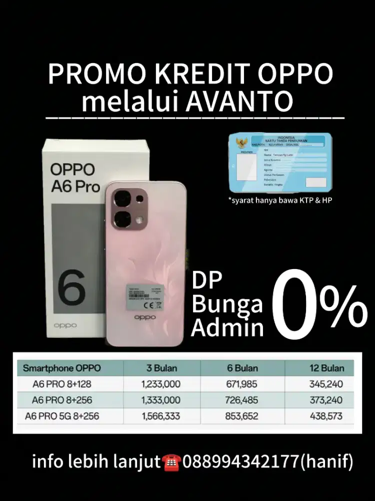 Promo kredit Oppo A6Pro DP 0% Bunga 0%