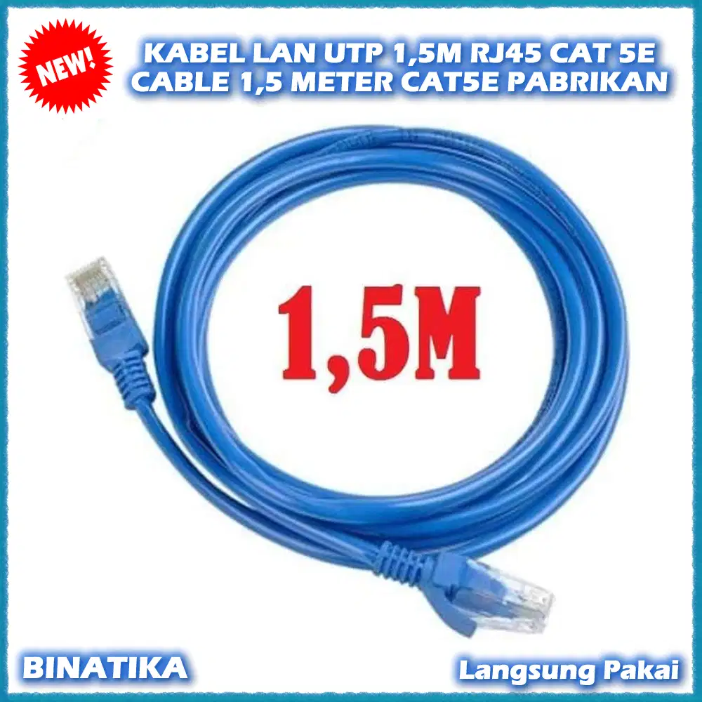 KABEL LAN UTP 1,5M RJ45 CAT 5E CABLE 1,5 METER CAT5E PABRIKAN