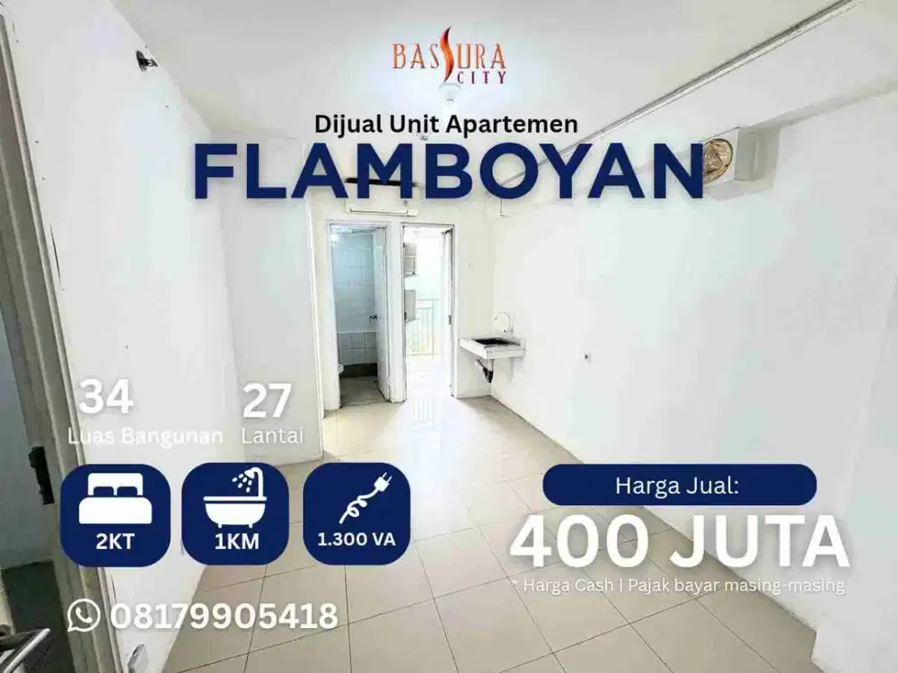 Jual 2BR tower Flamboyan murah apartemen Bassura City call Maula