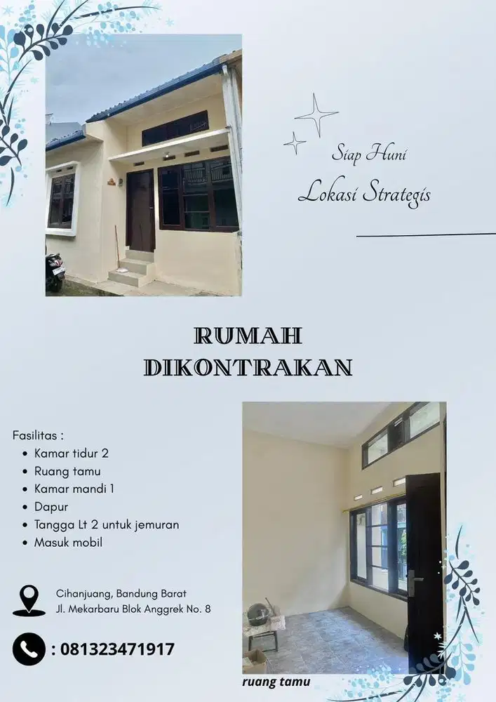 Dikontrakan Rumah Strategis di Daerah Cihanjuang/Sariwangi Bandung