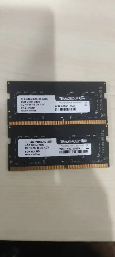 DDR4 4 GB TeamGroup x 2