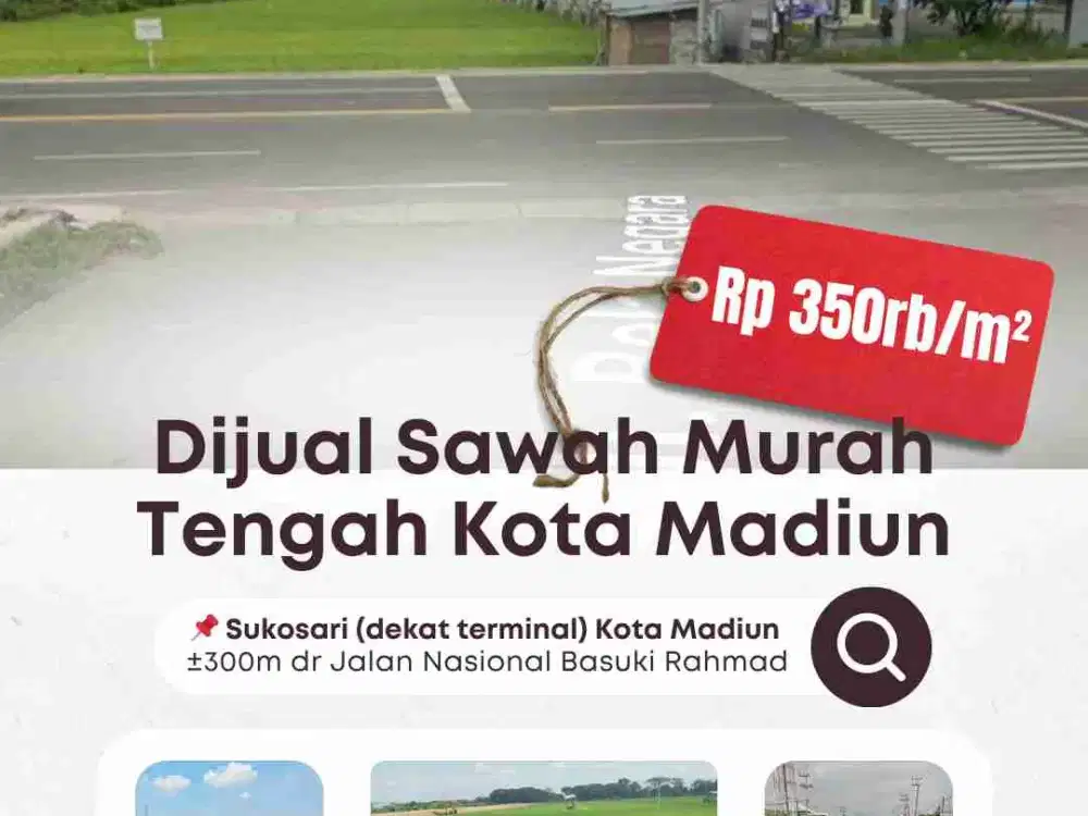 Dijual Sawah Murah Dekat Terminal Madiun