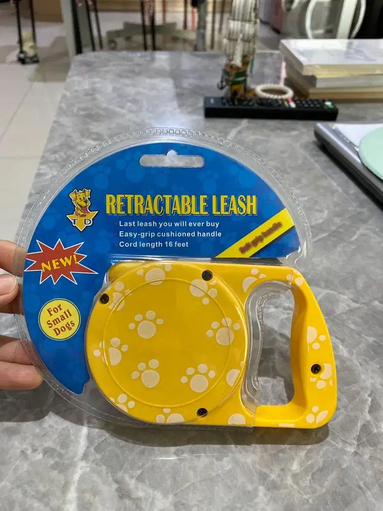 Tali Tuntun Anjing Otomatis Kuning - Lucu & Praktis