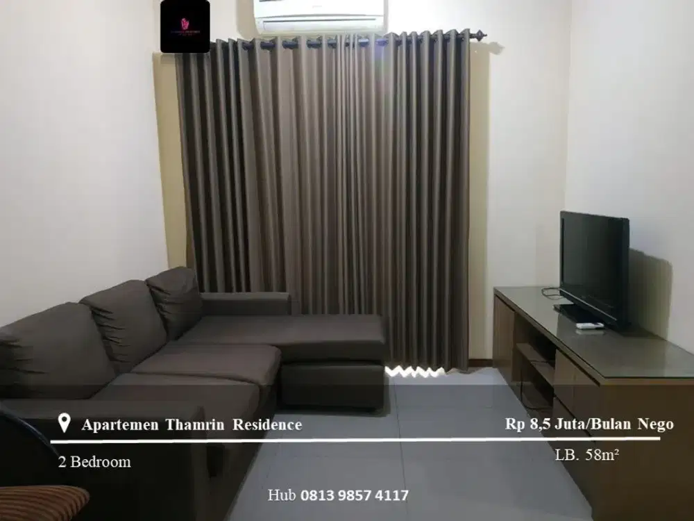 Disewakan Apartement Thamrin Residence Mid Floor 2BR Full Furnished