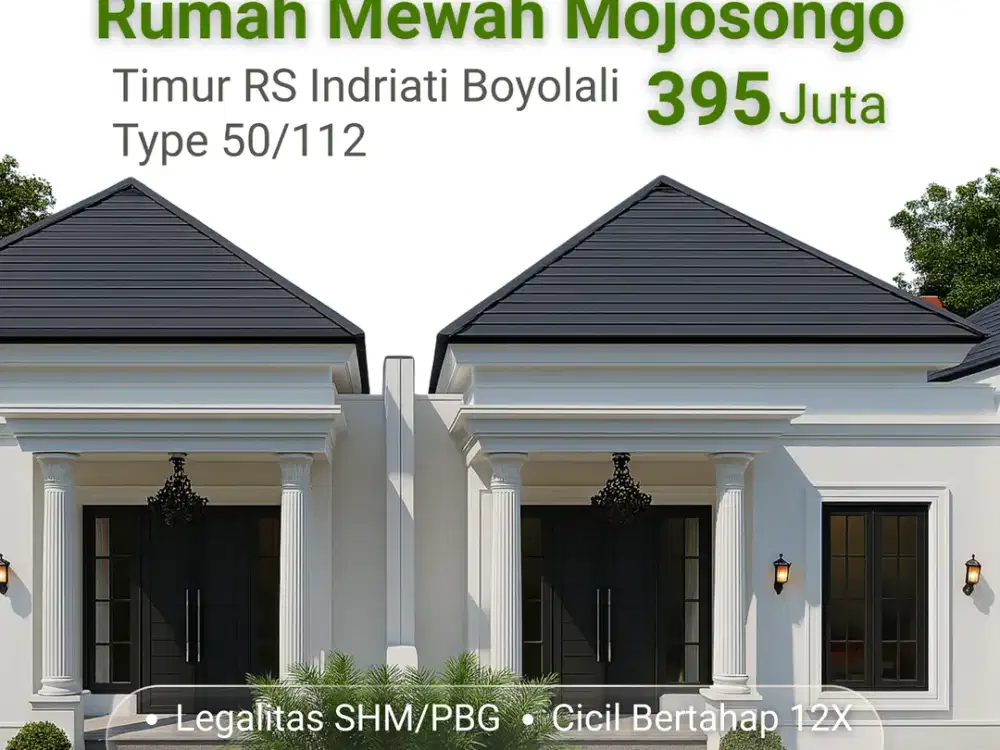 Rumah Baru 300 Jutaan di Mojosongo, Timur POLRES Boyolali, DP Ringan