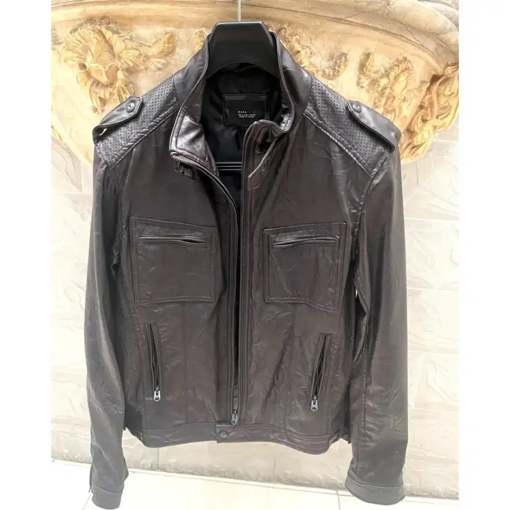Jaket Kulit Asli ZARA (Original) - Size L