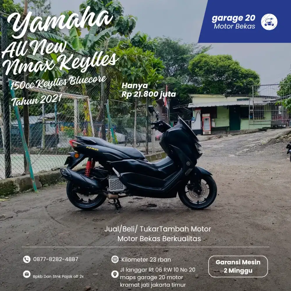 Yamaha Nmax 155cc Keylles Non Abs Bluecore Fi Tahun 2021 Pajak Off