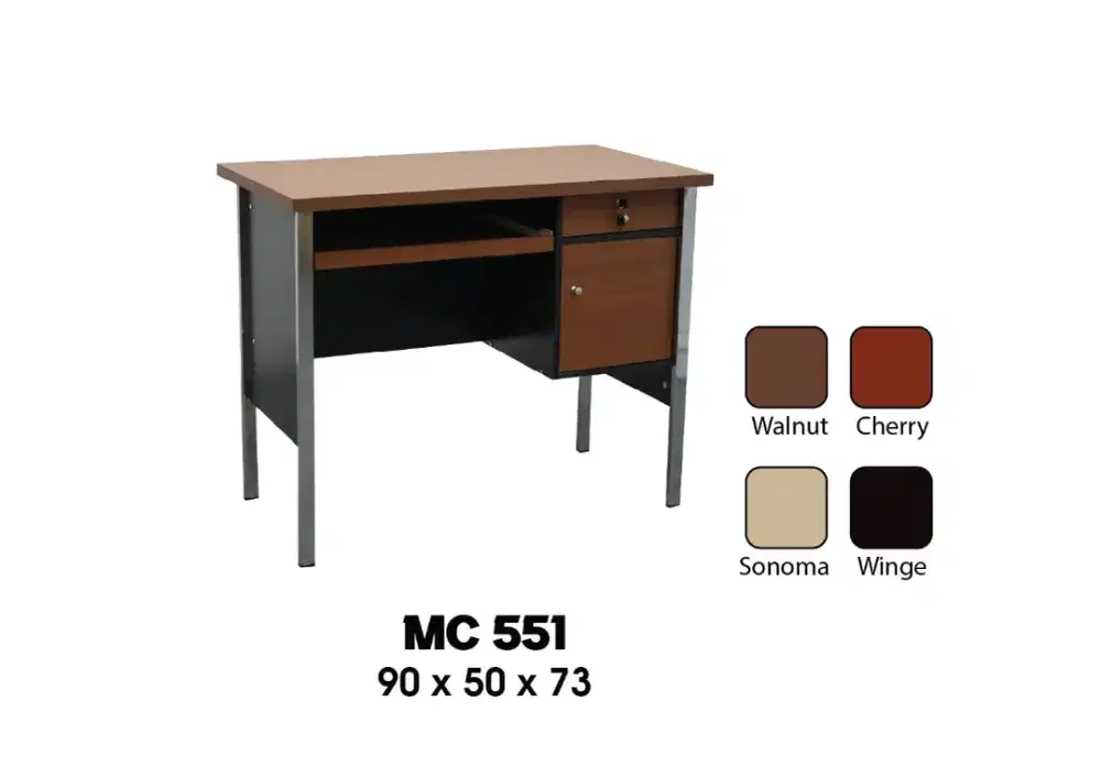 Meja komputer kantor kaki besi