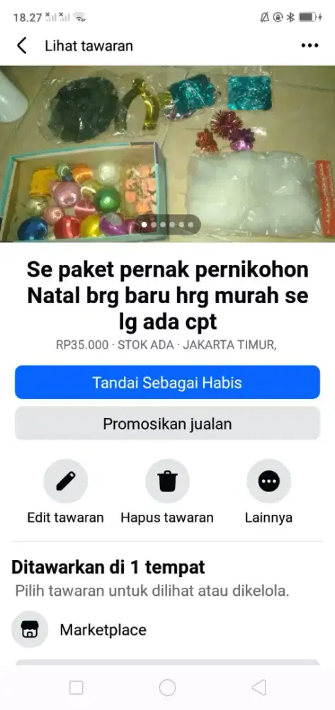 Se paket pernak pernik pohon natal brg baru hrg murah cocok utk taman