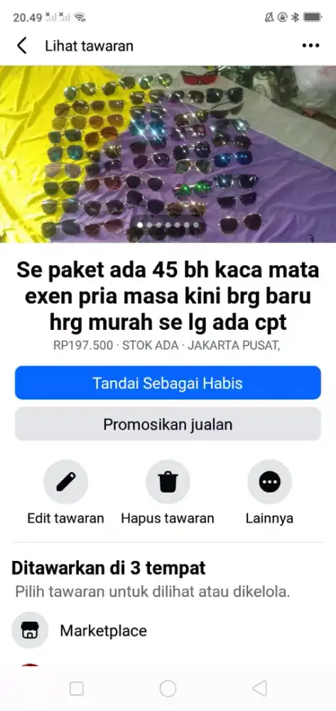 Se paket ada 45 kaca mata exen pria masa kini brg baru hrg murah cpt