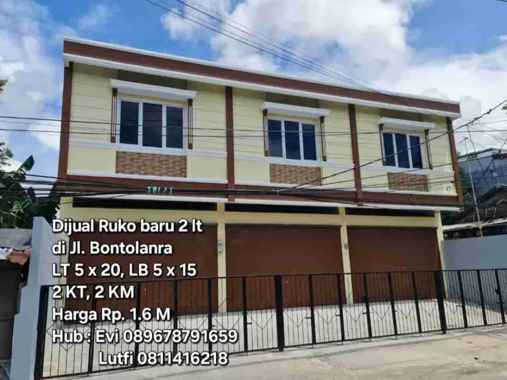 Dijual Ruko 2 lt di Jl. Bontolanra Makassar