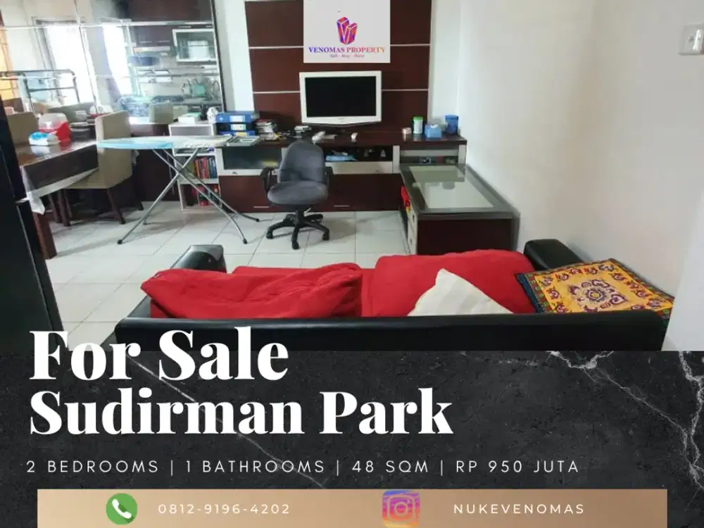 Dijual Apartement Sudirman Park 2BR Full Furnished View Utara