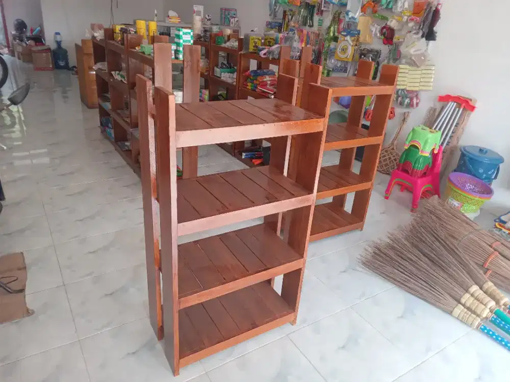 Rak buku, rak sepatu, rak kayu, rak  samping meja belajar