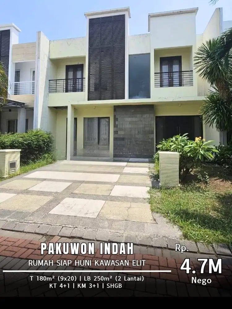 Dijual Rumah Pakuwon Indah 2 Lantai Cluster Favorit Siap Huni