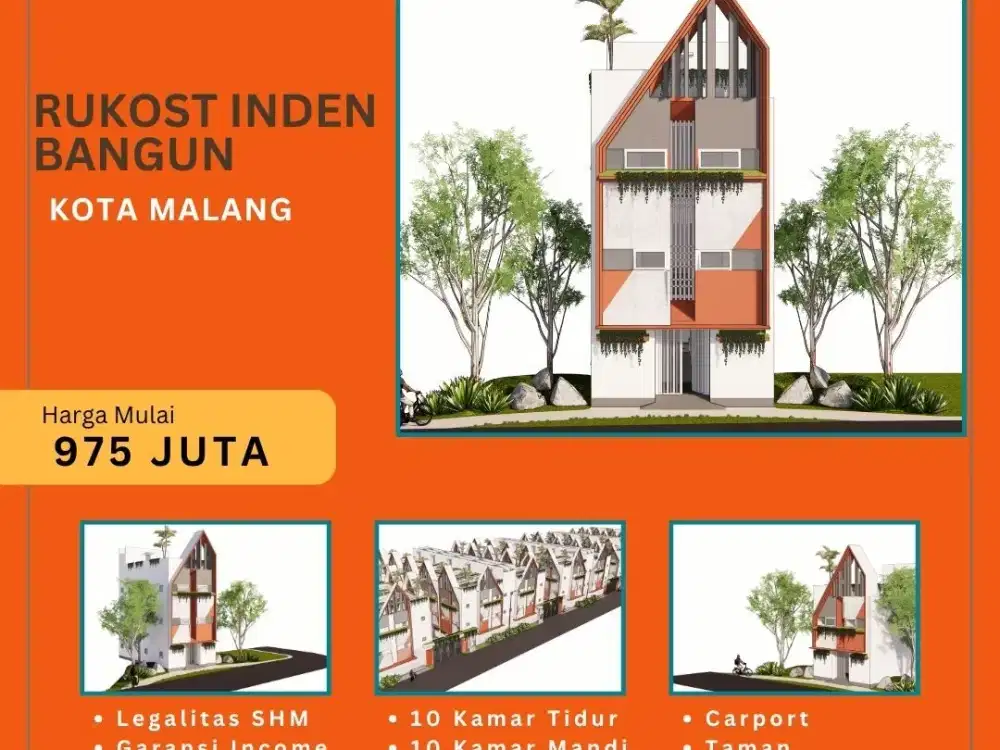 Kost Siap Bangun Kota Malang; GARANSI PASSIVE INCOME 240 JUTA*