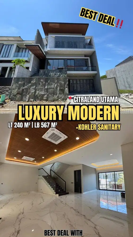 Dijual Rumah Citraland Waterfront Mewah 3 Lantai Siap Huni
