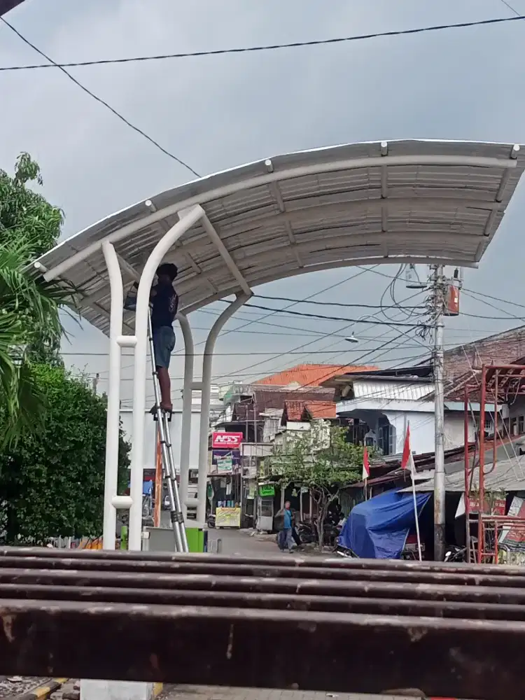 Kanopi pintu garasi pagar teralis besi