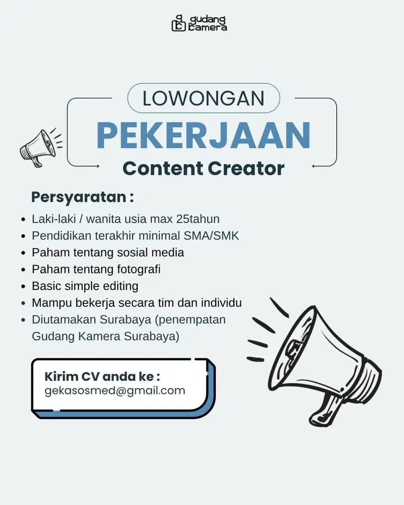 Content Creator Gudang Kamera Surabaya