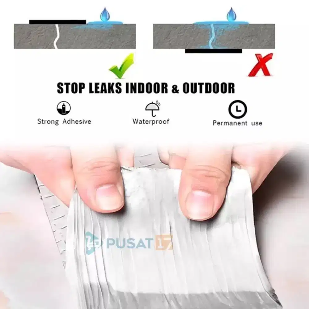 Lakban tambal genteng fiber bocor anti panas aluminium foil 3 meter