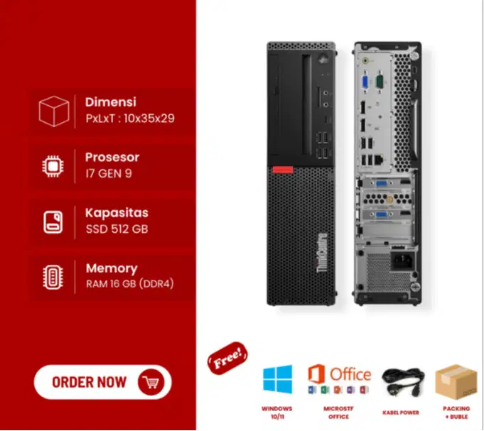 Komputer built up lenovo sff dekstop m920s INTEL CORE i5 GEN 9 DL-SUR