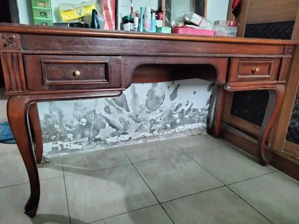 Meja rias kayu tebal p 135 cm x L 57cm x T 77