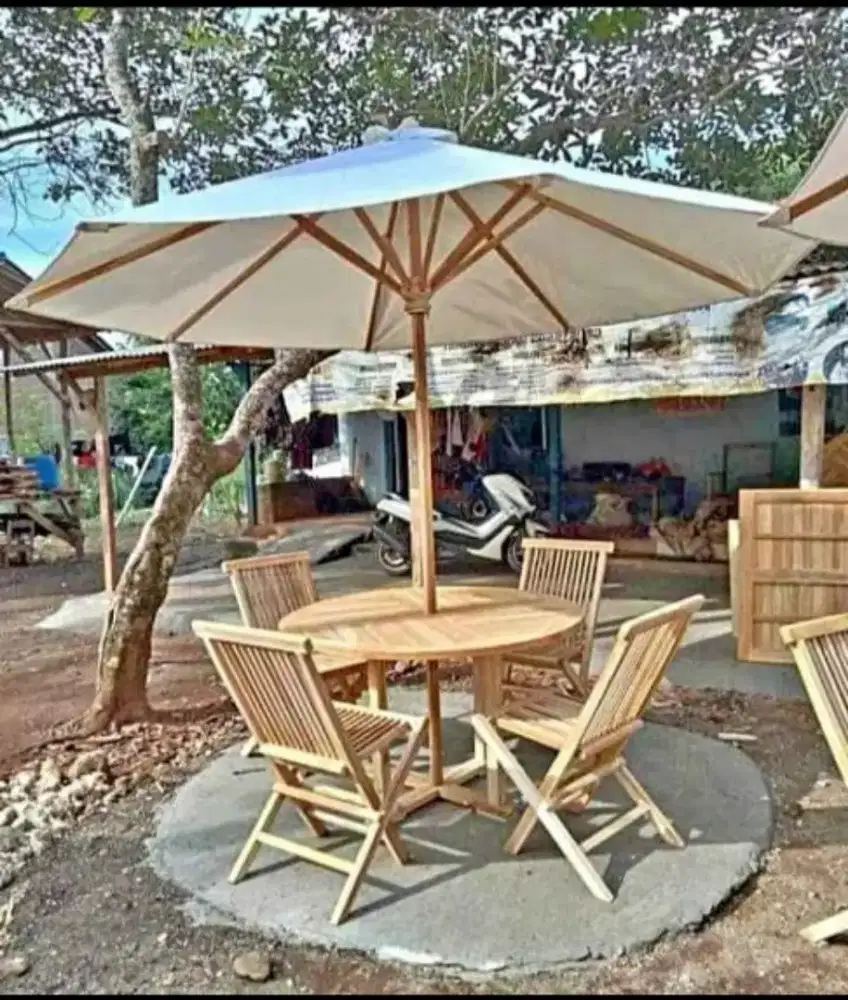 Kursi payung Meja payung kayu jati