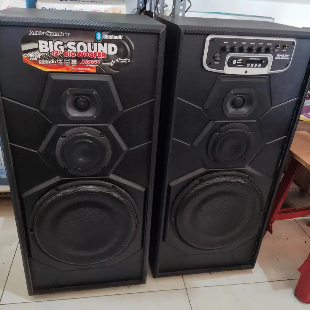 Speaker Aktif SHARP CBOX-1280 UBL Big Sound Big Woofer 12 Bluetooth