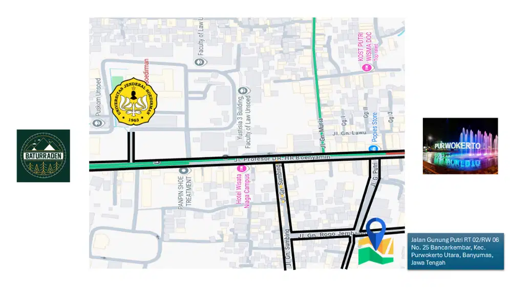 Dijual Tanah Seluas 112,5 Ubin (1.575m) Dekat Unsoed