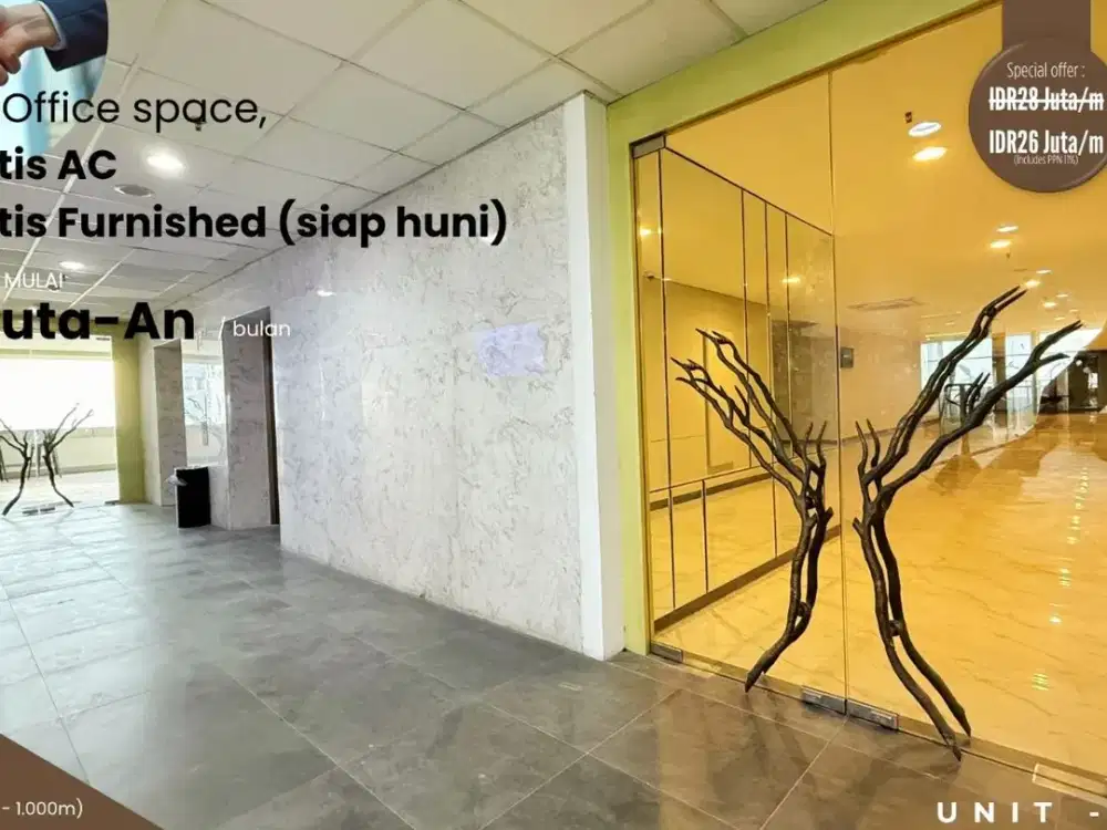 FREE FURNISHED. Kantor Dijual SPAZIO TOWER Surabaya Barat [800m] ex ballroom hotel